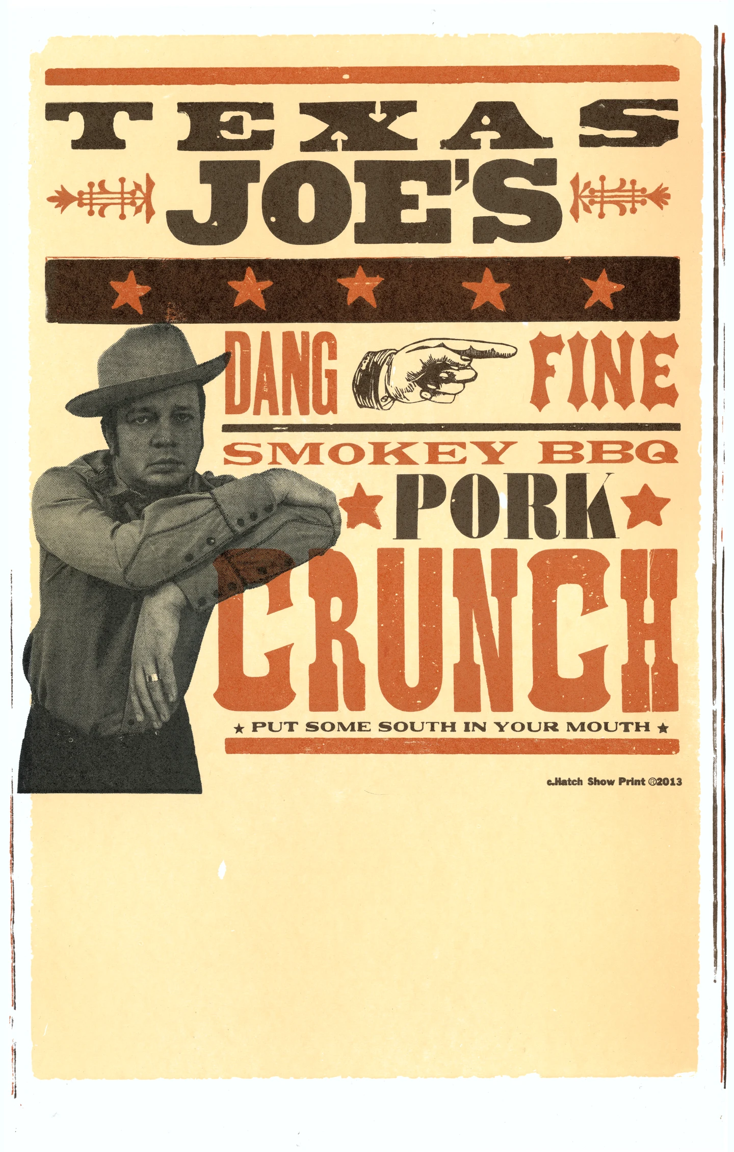 Pork Crunch original Texas Joe’s poster