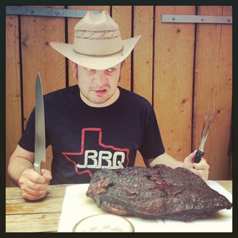 Joe slicing brisket at Camden Town Brewery